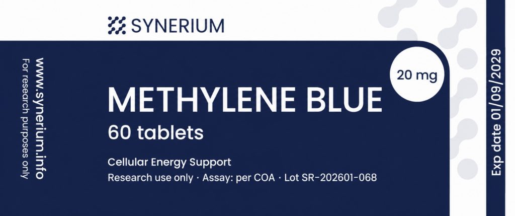 Methylene Blue 20mg x 60 tabs label